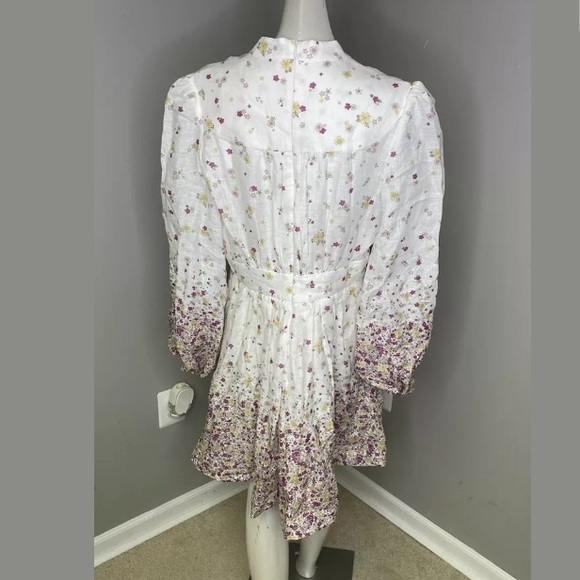 NWT Zimmermann Carnaby Floral Linen Mini Dress - Picture 8 of 9